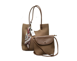 HANDBAG 5807. 2IN1 BROWN COLOR QUALITY 100%